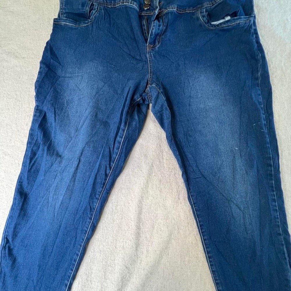 Hybrid & Company Womens Blue Denim Stretch Jeans Plus Size 24 Medium Wash
